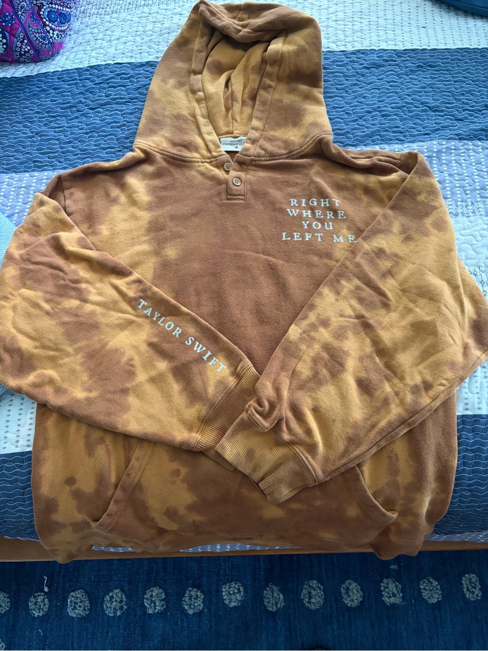 Taylor Swift Brown Tie-Dye button Up Hoodie